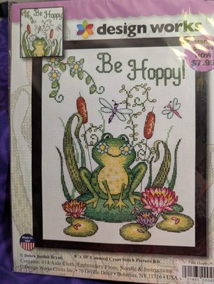 Design Works ''Be Hoppy Frog '' Counted Cross Stitch Kit 8'' x 10''
