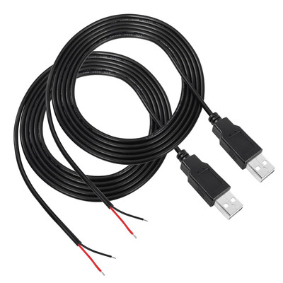 2 Stück USB 2.0 Stecker 2 Pin Blankes Kabel, USB Strom Datenkabel Zum Selbermachen Zopfkabel für