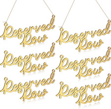 6 Pieces Wooden Reserved Row Signs for Wedding Chairs Wood Hanging Reserved Seat