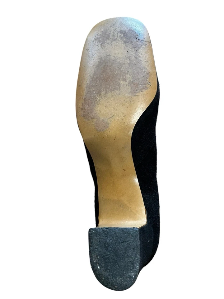 Vintage black Suede Handmade(?) Lace Up Heel Shoes Women Size 8.5 AA - Image 4 of 4