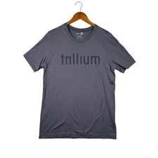 Trillium Brewing T Shirt Men’s Gray Brewery Tee Spell Out Logo Beer L