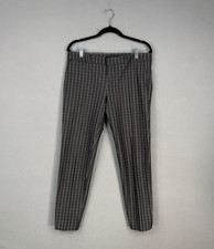 Banana Republic Pants Womens 8 Charcoal Windowpane Sloan Slim Ankle Dress Office