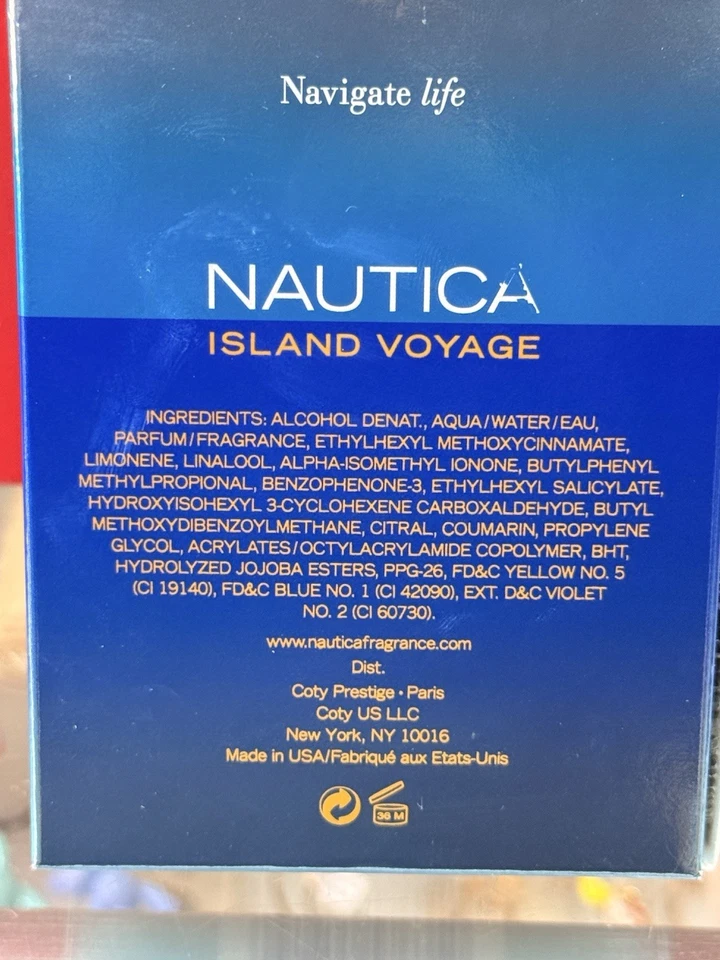 Nautica Island Voyage Eau De Toilette Masculino 3,4 fl. oz 100 ml novo. Descontinuado - Imagem 4 de 4