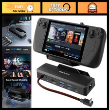 6-in-1 Docking Station for Steam Deck/ROG Ally - 4K 144Hz HDMI, 100W PD, 3x USB