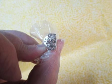 Initials "PS" P S Clear Rhinestones Lapel Pin - Silver Tone - New Old Stock/ 6G