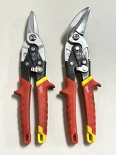 Milwaukee Aviation Tin Snips 48-22-4530 48-22-4532 Lot Of 2