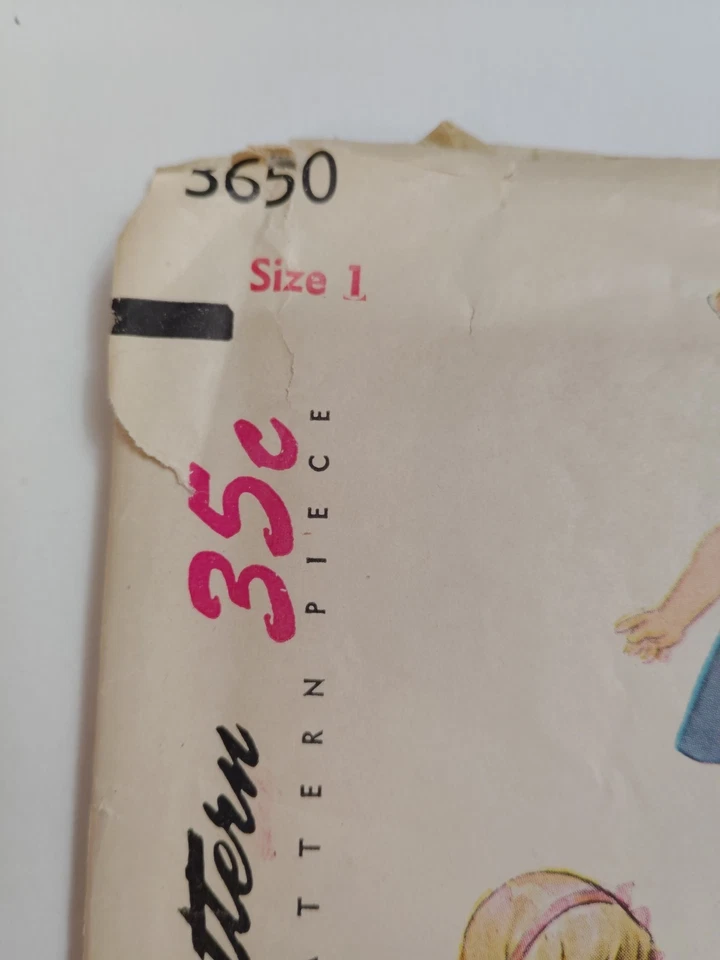 Dress Jumper Blouse Girls 1 12M Simplicity 3650 Sewing Pattern & Transfer VTG - Image 2 of 4