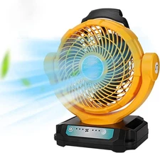 Outdoor Jobsite Fan Quiet Cordless Fan for Dewalt 14.4V-20V Max Battery /DC Cord