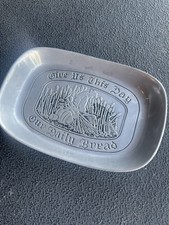 Pewter Tray. Vtg. Give Us This Day. Made In USA