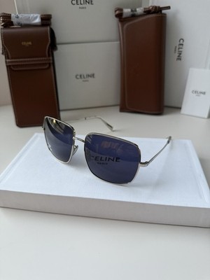 Celine CL40284U 16V Triomphe Metal Sunglasses Silver Frame Grey