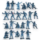 Vintage Lot of 23 Toy Soldiers Infantry Dark Blue Gray Marx? Plastic Figures