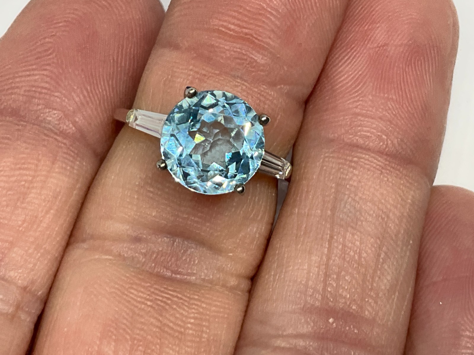 Brilliant Blue Topaz Statement Ring - Sterling Si… - image 3