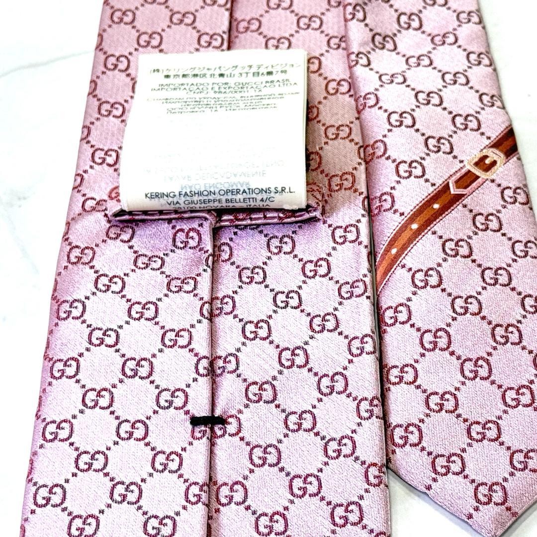 Gucci Necktie Tie 100% Silk Pink All-over GG Pattern 3.2 inches From Japan thumbnail 18