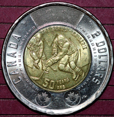 Canada  2022   Toonie 2 Dollars  Elizabeth II, 50 Ann. Hockey -Foreign Coin-28mm