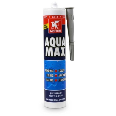 AQUA MAX Silikonkleber GRAU Griffon Montagekleber Dichtstoff Pool Teich Silicone