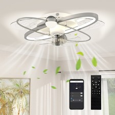 HOMCOM Ceiling Fan with Light and Remote & App Control LED Ceiling Fan Light