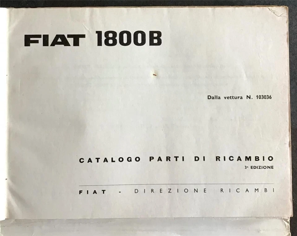 FIAT 1800B Car Illustrated Spare Parts Catalogue JAN 1969 #603.10.172 - Image 3 of 4