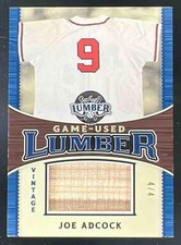 2024 Leaf Lumber Game Used Vintage Lumber Navy Blue #GUV-8 Joe Adcock /4
