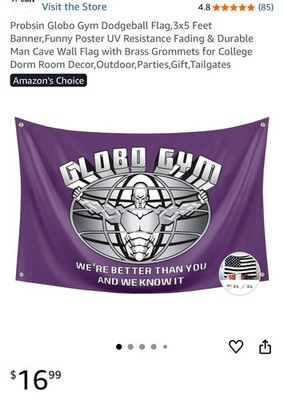 Dodgeball Globo Gym Flag, Home Gym, Brand New Still In Package