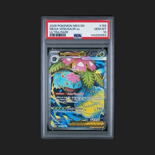 Pokémon Mega Evolution Mega Venusaur EX Ultra Rare Card 155/132 MT-GMT, PSA 10