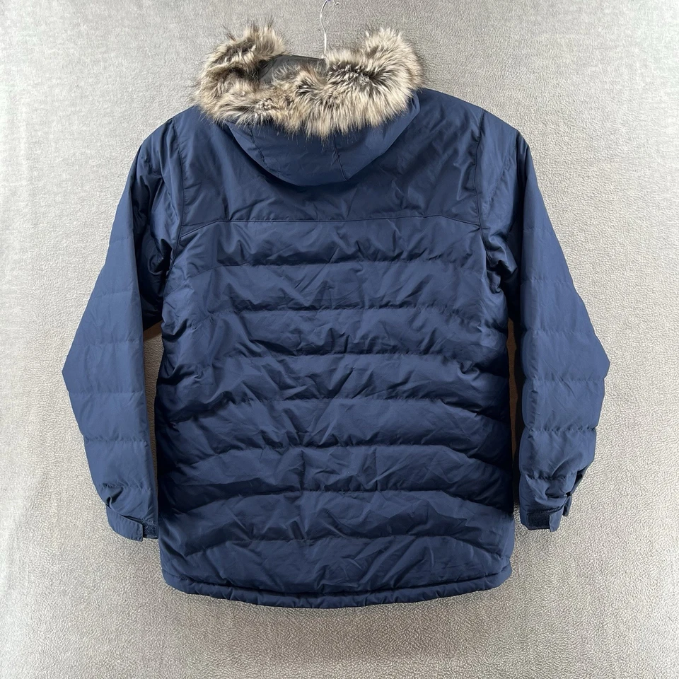 Eddie Bauer Hombre Talla L Cremallera Completa Azul Plumón Piel Capucha Puffer Parka Chaqueta Foto 2 de 4