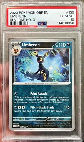2023 Pokemon Obsidian Flames Umbreon Reverse Holo 130/197 PSA 10 Gem Mint