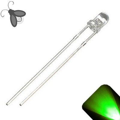 100 x LED 3mm Pure Green Breathing Fading Super Bright Pulse Firefly Light Prop