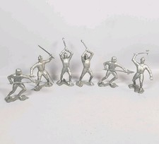 Marx Style Recast Silver Medieval Knights Figures Unknown Maker about 3" Tall