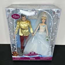 Disney Store Once Upon A Wedding Cinderella & Prince Charming Doll Set BRAND NEW