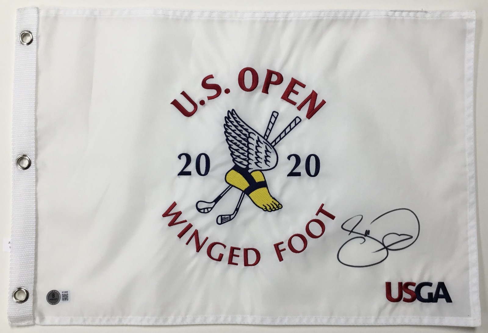 Jason Day Autographed Signed U.S. Open 2020 Winged Foot Pin Flag Beckett BT18836 