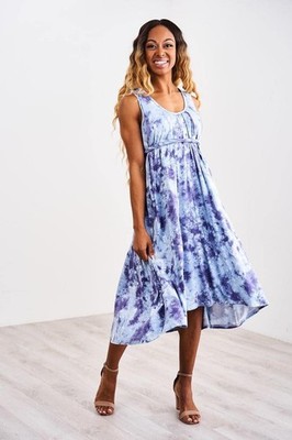 Latched Mama Nursing Dress Breastfeeding Cloudy Tie Dye Standard 6-18