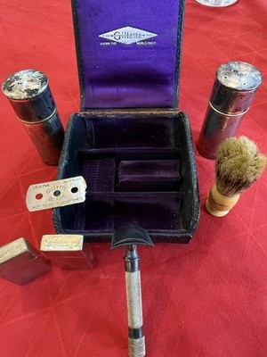 Vintage Gillette Safety Razor Set   Patent Nov 15, 1904   Serial C438932   Silve