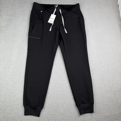 FIGS Zamora 2.0 Jogger Scrub Pants Black Sz L W18SW2005 NWT