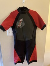 Kidder Men's Large Shorty Wetsuit Surf Suit Black  Red Short Sleeve Watersport