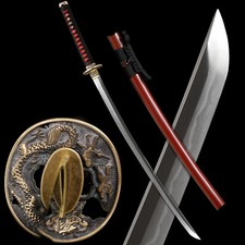 Japanese Katana Sword Full Tang T10 Steel Clay Tempered Real Hamon Razor Sharp