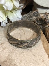 7. Vintage Real Silver Moroccan Berber Bangle Bracelet 157g, 8 3/8" Unisex