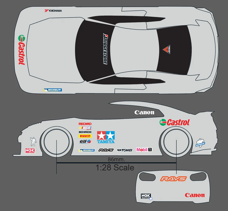 Sponsor Water Slide Decal White Toner 1/24 - 1/28 RC Model Dicast Hot!!! #268 - Image 3 of 4