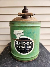 Five Gallon Can that Originally Contained Conoco Super Motor Oil by Central Can.