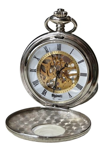 Vintage Picador Pocket Watch Mechanical See Through 17 Jewels Demi