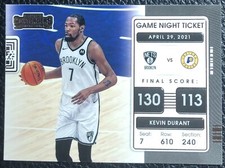 2021-22 Panini Contenders Game Night Ticket Kevin Durant Brooklyn Nets #13
