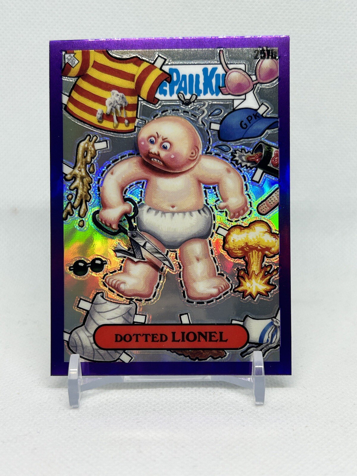 2024 Topps Chrome Garbage Pail Kids S7 Lionel Purple Dotted Refractor 257b