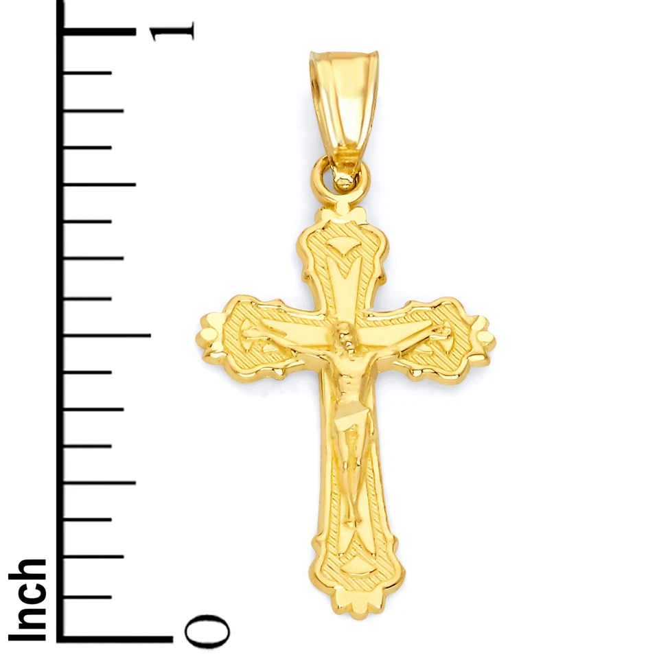 Solid Gold Crucifix Pendant in 10 or 14k, Cross Necklace Religious Jewelry - Image 4 of 4