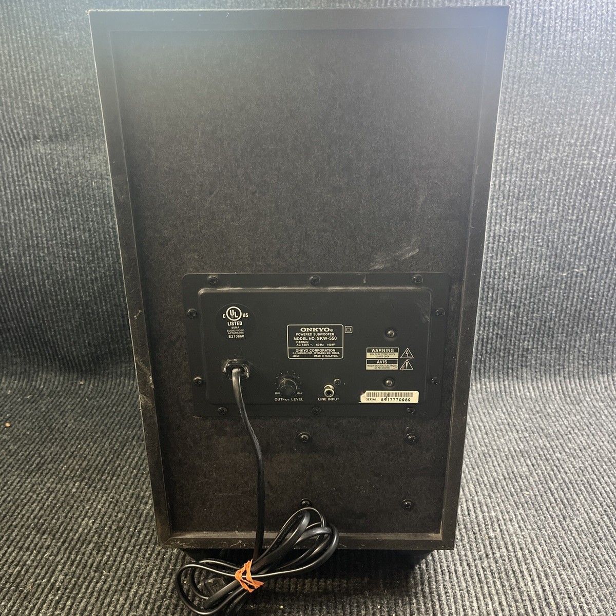 🔥🔥🔥Onkyo SKW-550 Powered Subwoofer 140 Watt TESTED