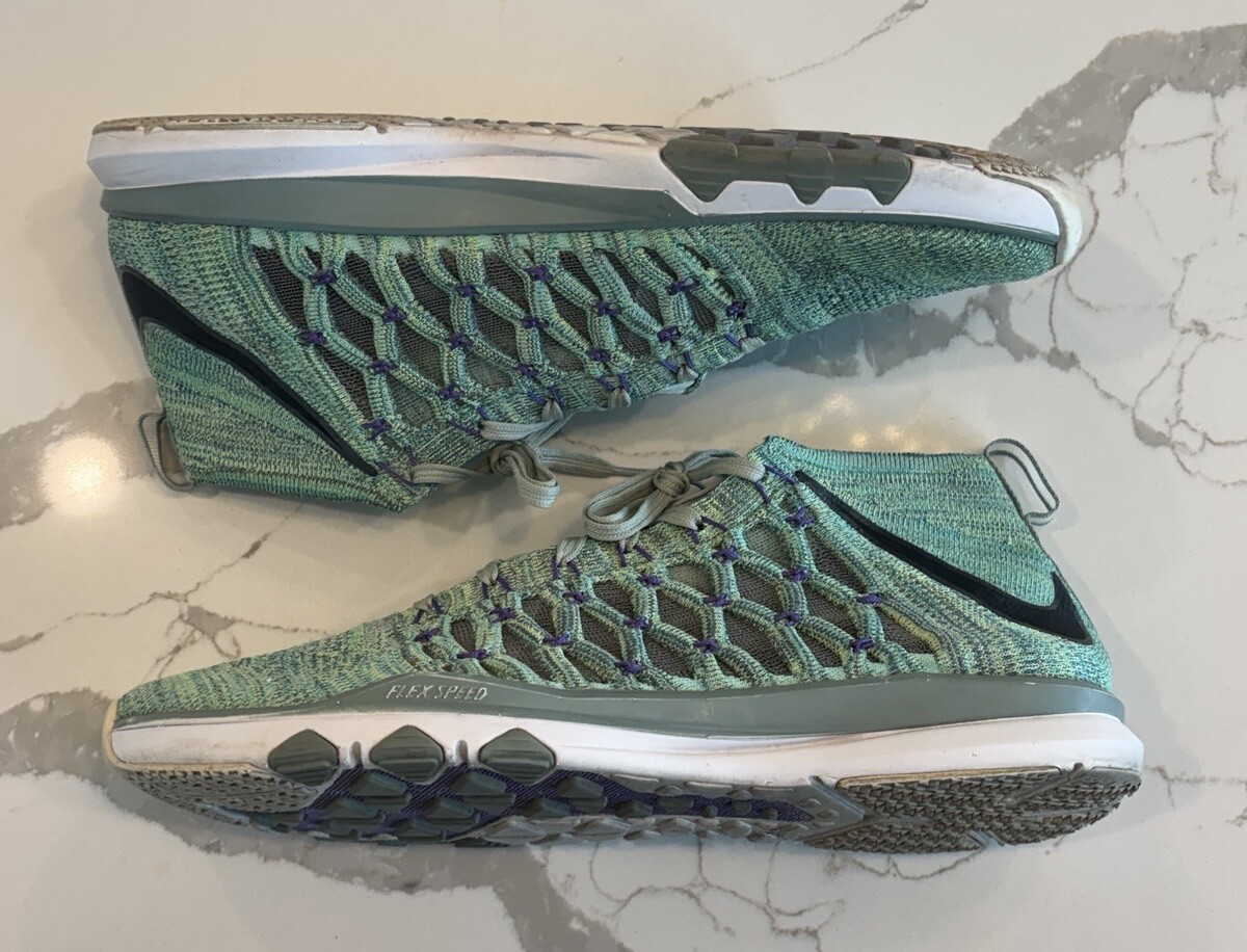 Nike train ultrafast flyknit speedflex running shoes sz. 7-7.5 platinum & citrus Size 7 - Nike Train Ultrafast Flyknit Black for sale online  main image 2