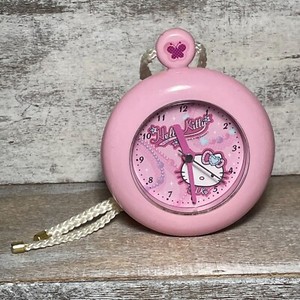 Vintage Sanrio Hello Kitty Hanging Clock Pink UNTESTED SELLING AS IS READ BELOW