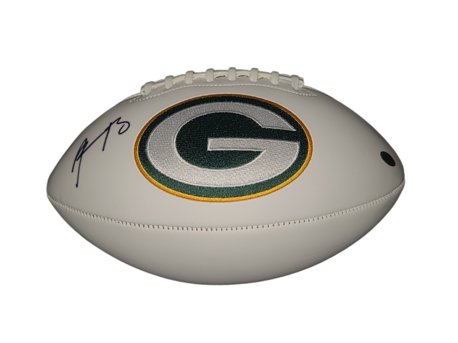 Aaron Rodgers Autographed Signed Green Bay Packers Packers Logo Football Steiner Authenticated 
