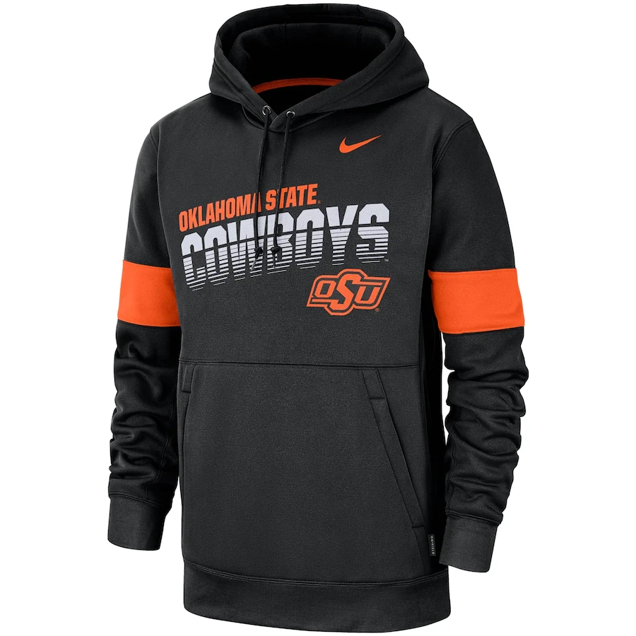 Oklahoma State Cowboys Men&#039;s Nike Black Therma-FIT Hoodie | eBay