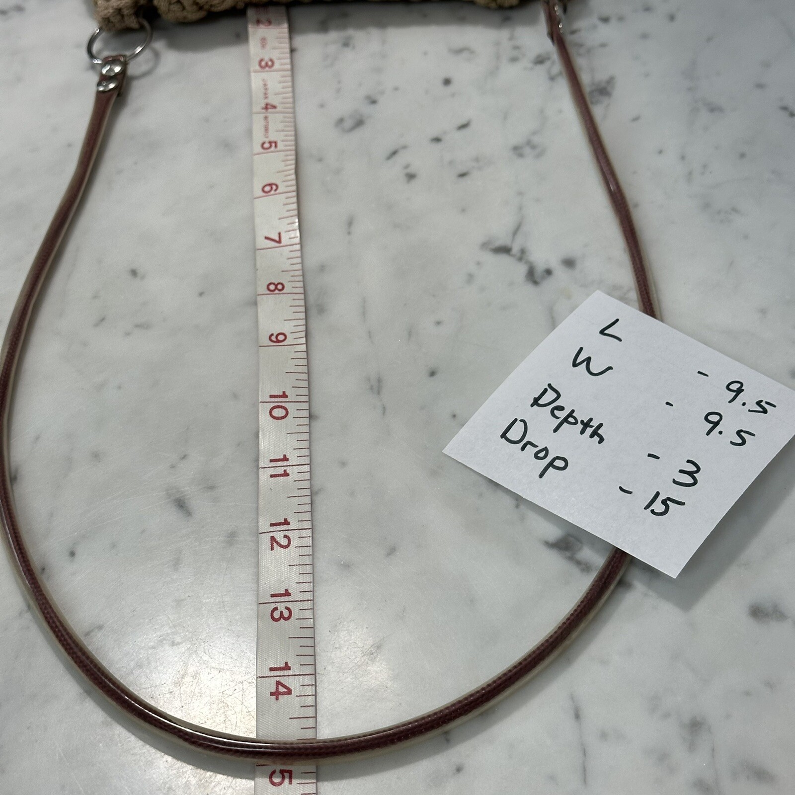 Vintage Macrame Bucket Bag Button Loop Closure Su… - image 11