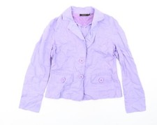 Passport Womens Purple Jacket Blazer Size 10 Button