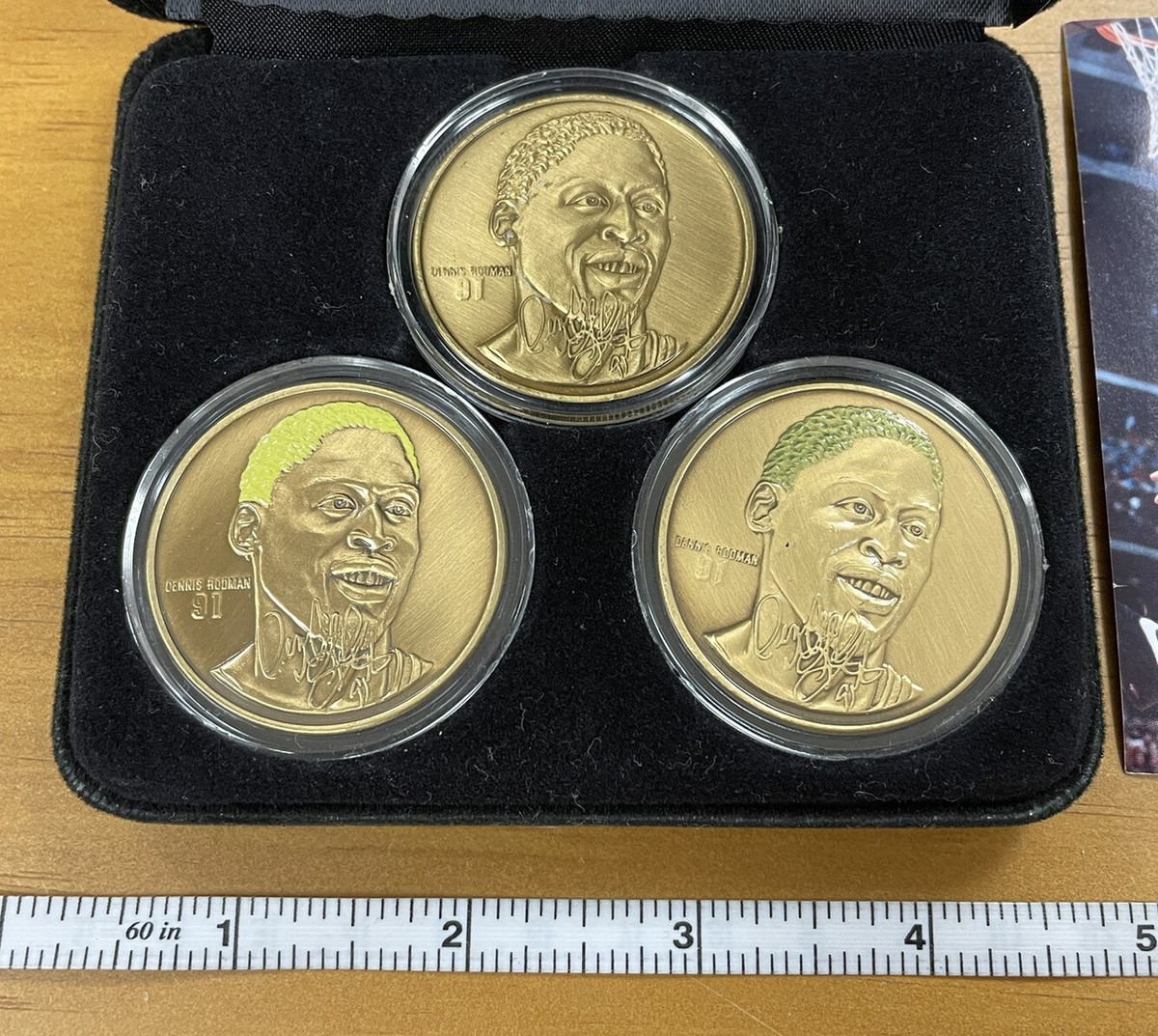 Dennis Rodman NBA Chicago Bulls Bronze Mint 3 Coins with